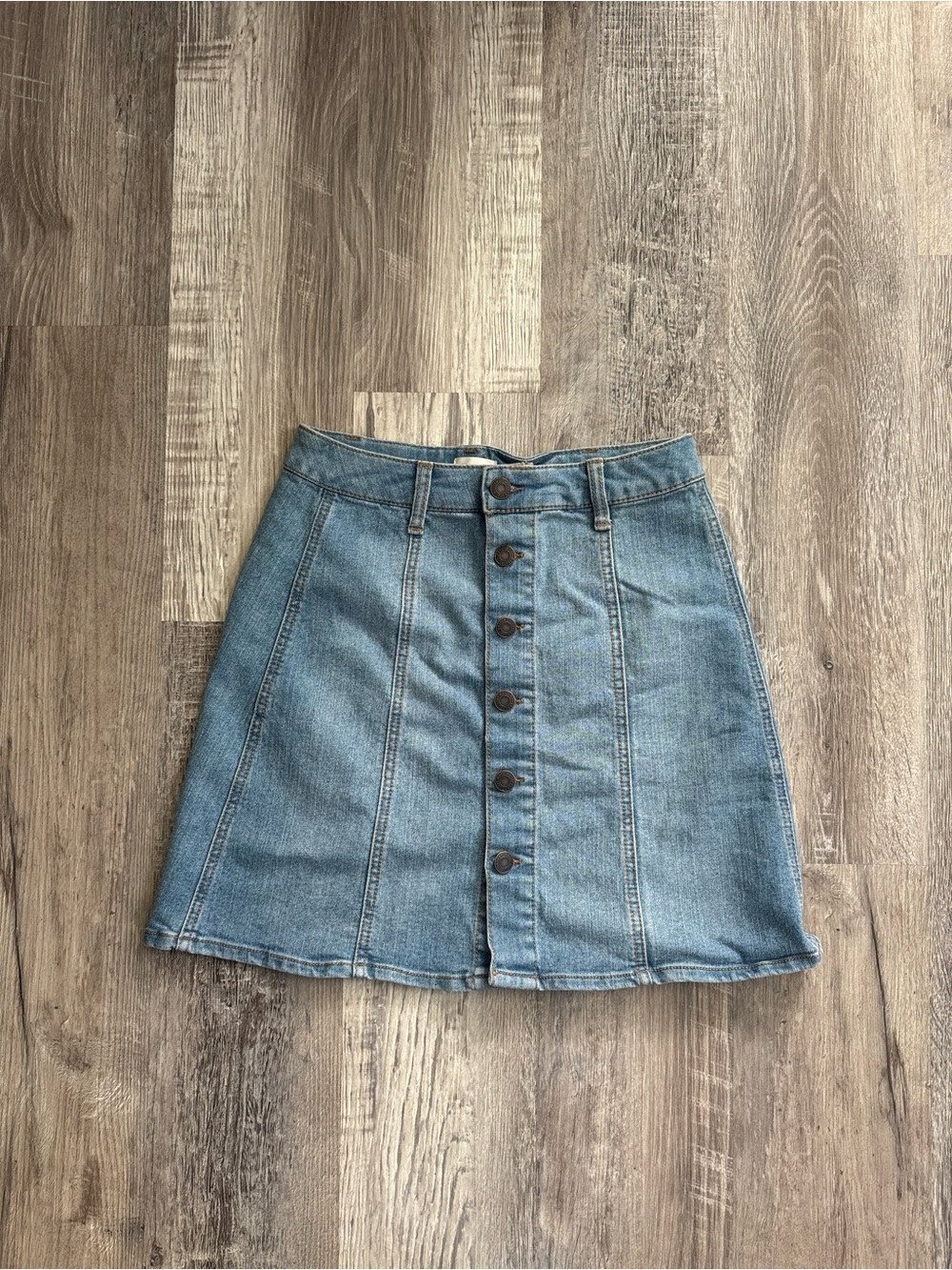 Mossimo Supply Co. Button-Front Denim A-Line Skirt - Light Blue